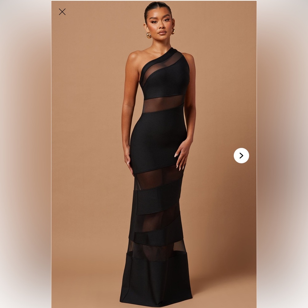Black Mesh bandage dress gown